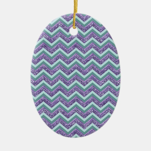 Amethyst Glass Zigzag Mönster Julgransprydnad Keramik (Framsidan)