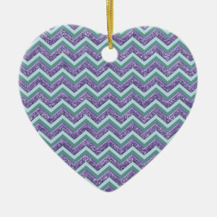 Amethyst Glass Zigzag Mönster Julgransprydnad Keramik