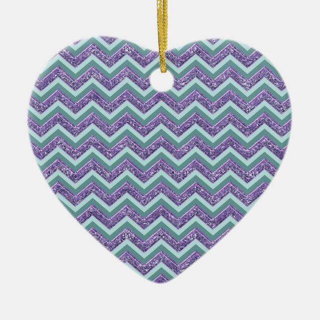 Amethyst Glass Zigzag Mönster Julgransprydnad Keramik (Framsidan)