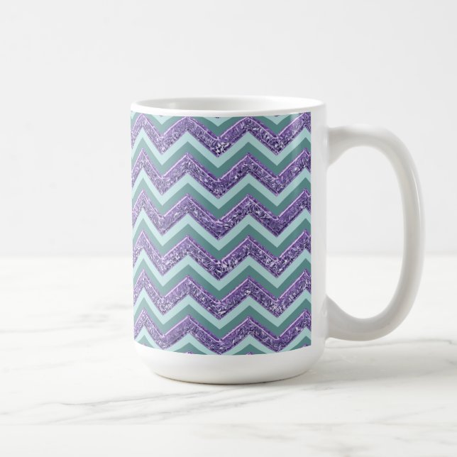 Amethyst Glass Zigzag Mönster Kaffemugg (Höger)
