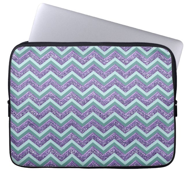 Amethyst Glass Zigzag Mönster Laptop Fodral (Framsidan)