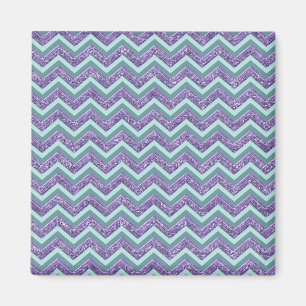 Amethyst Glass Zigzag Mönster Magnet