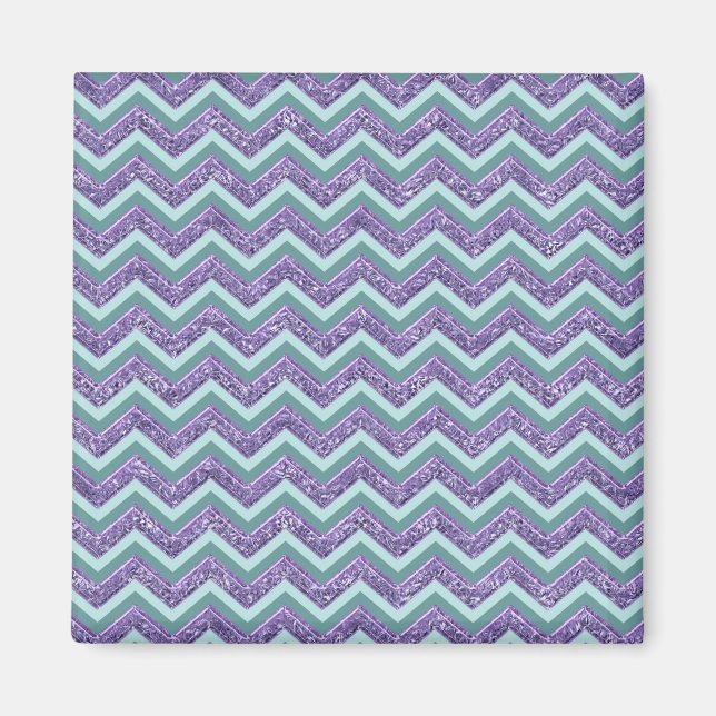 Amethyst Glass Zigzag Mönster Magnet (Framsidan)