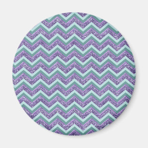 Amethyst Glass Zigzag Mönster Magnet
