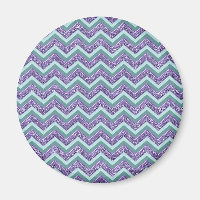 Amethyst Glass Zigzag Mönster Magnet (Framsidan)