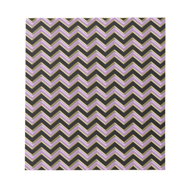 Amethyst Guld Black Zigzag Mönster Anteckningsblock (Framsida)