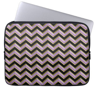 Amethyst Guld Black Zigzag Mönster Laptop Sleeve