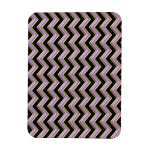 Amethyst Guld Black Zigzag Mönster Magnet