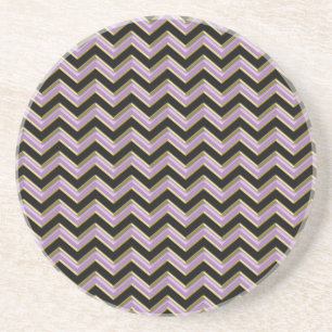 Amethyst Guld Black Zigzag Mönster Underlägg Sandsten