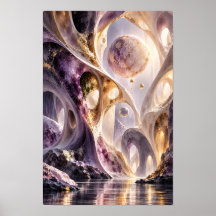 Amethyst Guld Celestiala Valv Surreal Väggkonst
