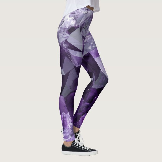 Amethyst Healing Crystal Cluster Leggings (Höger)