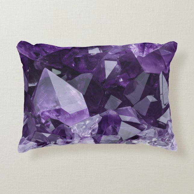 Amethyst Healing Crystal Cluster Prydnadskudde (Framsidan)