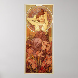Amethyst Illustration by Alphonse Mucha Poster