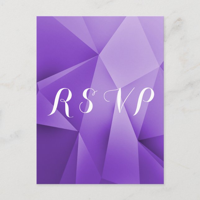 Amethyst Jewel Tones Bröllop OSA vycard Inbjudan Vykort (Framsida)
