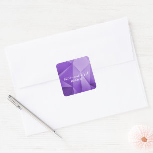 Amethyst Jewel Tones Wedding Stickers Fyrkantigt Klistermärke