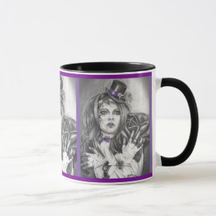 Amethyst kopp för kaffe för Birthstone bruten
