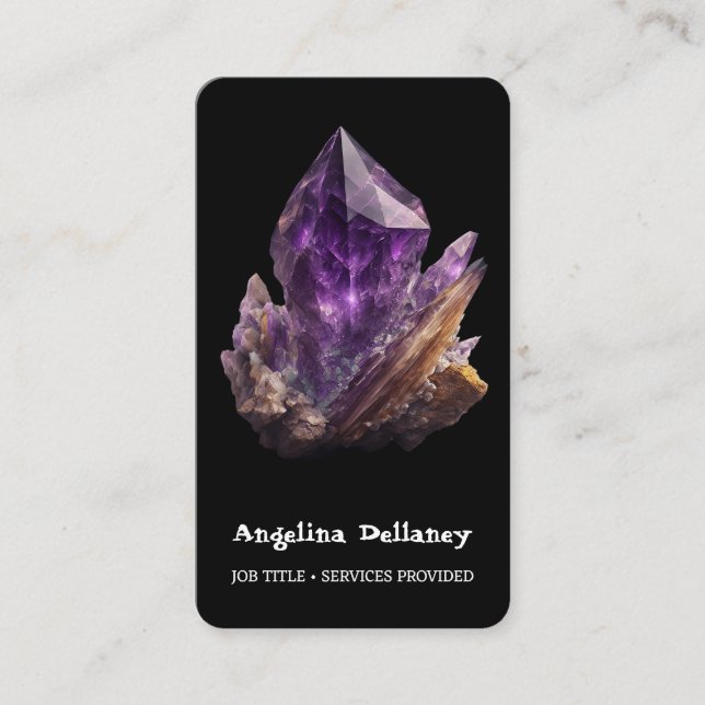Amethyst Kristallkluster Visitkort (Framsida)