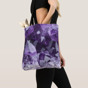 Amethyst läkningskristallkluster tygkasse