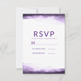 Amethyst Lila Akvarell Modern Bröllop RSVP OSA Kort