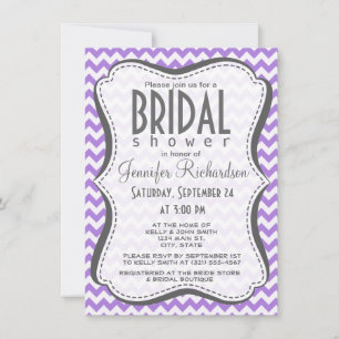 Amethyst Lila Chevron Inbjudningar
