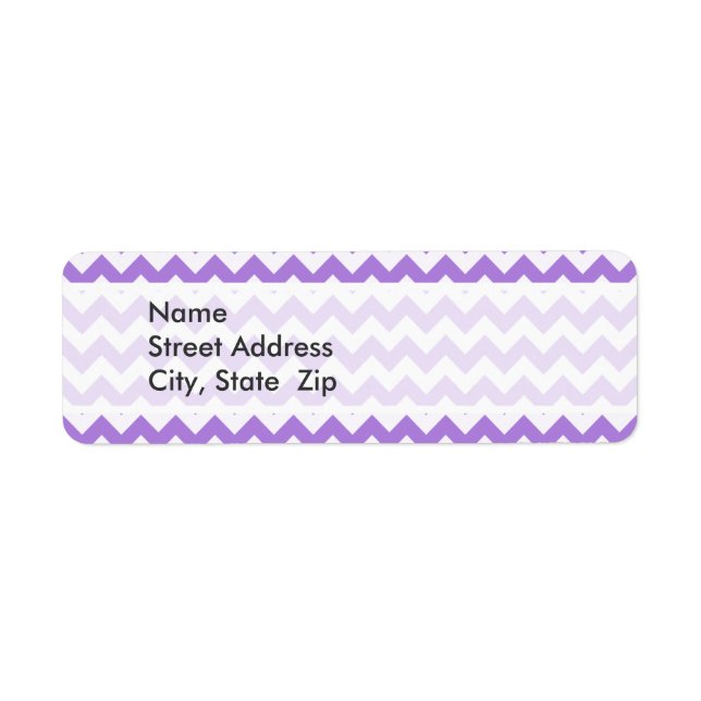 Amethyst Lila Chevron Returadress Etikett (Framsidan)