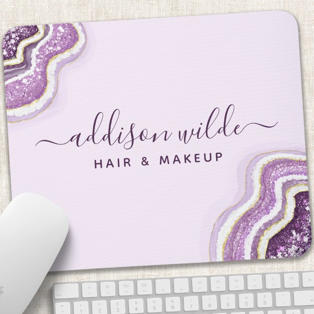 Amethyst Lila Glitter Agat Geod Lyx Chic Musmatta (Skapare uppladdad)