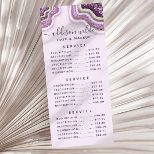 Amethyst Lila Glitter Agat Geod Lyx Chic Reklamkort