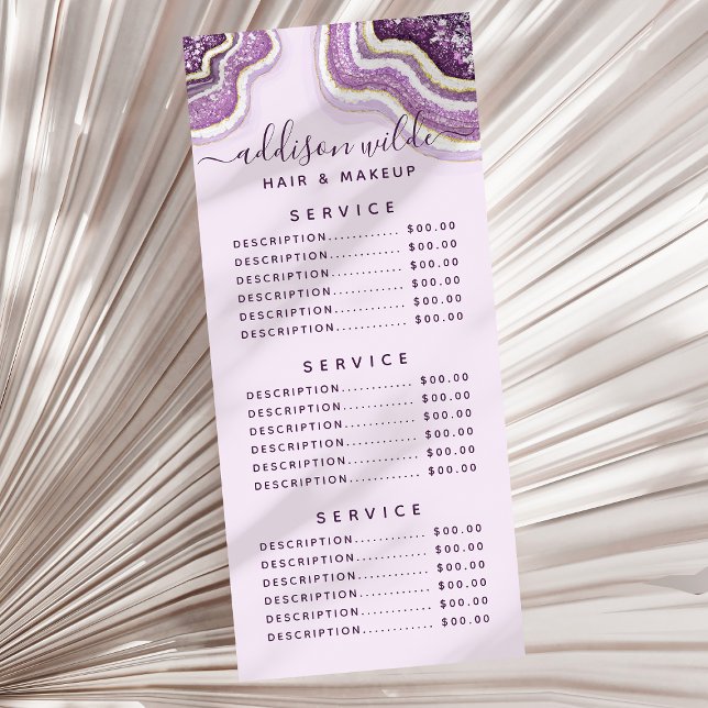 Amethyst Lila Glitter Agat Geod Lyx Chic Reklamkort (Skapare uppladdad)