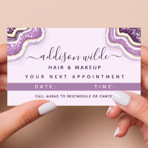 Amethyst Lila Glitter Agat Geod Lyx Chic Tidsbeställning Kort