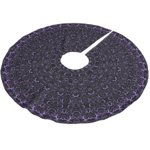 Amethyst Lila Mandala med Invecklad Symmetri Julgransmatta Borstad Polyester