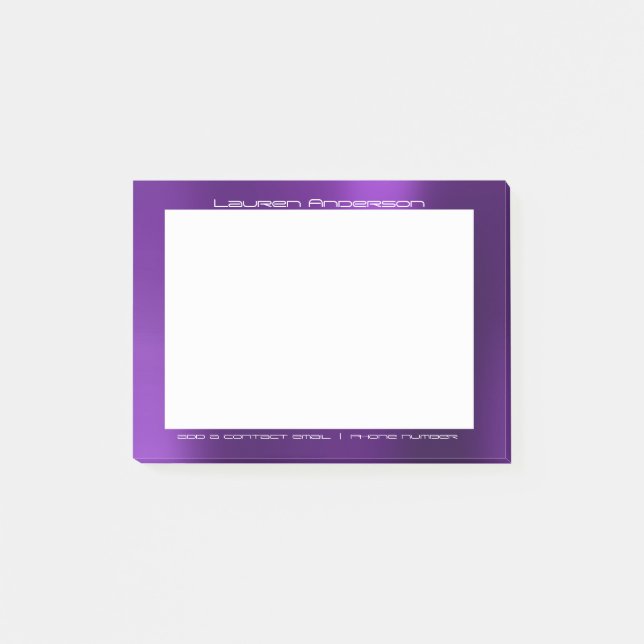 Amethyst Lila Plum Office Anpassningsbar Personlig Post-it Block (Framsida)