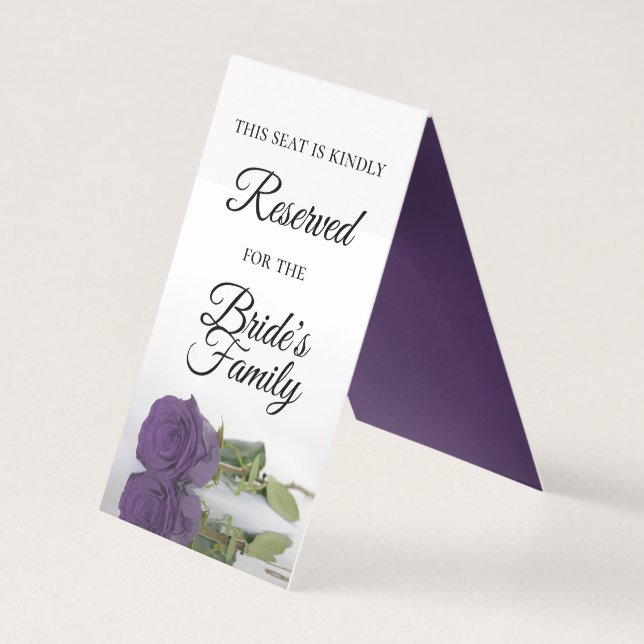 Amethyst Lila Ro Reserved Bröllop Place Card Kort (Framsida)