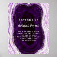 Amethyst Lila & Silver Geode Open Pub Bord-tecken