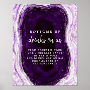 Amethyst Lila & Silver Geode Open Pub Bord-tecken Poster