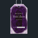 Amethyst Lila & Silver Möhippa Visning Shower Presentetikett<br><div class="desc">Amethyst Lila & Silver Geode Agate Marble,  med gnikling Silver-folie accents och Modern trendig borstat skriptteckensnitt. Ultraviolett Lila,  Lavender och vit sten är lyxigt och modernt för dina Märkre bröllop-Personlig Bröllop Möhippa Visning Gift! ~ Kolla min butik för att se hela bröllop-svit för den här designen!</div>