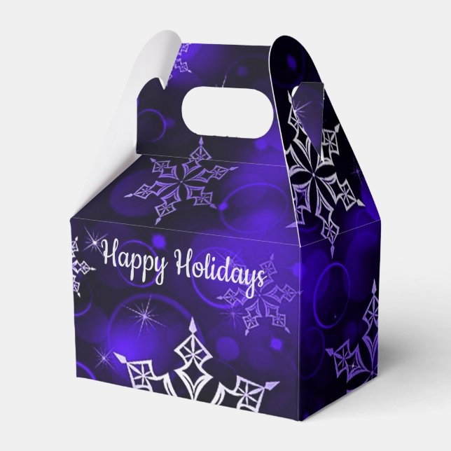Amethyst Lila Snowflake Motif Gable Presentaskar (Framsidan Sidan)