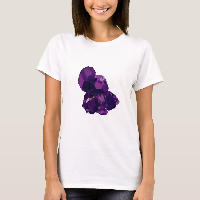 Amethyst Lila Stone Art Basic T-Shirt (Framsida)