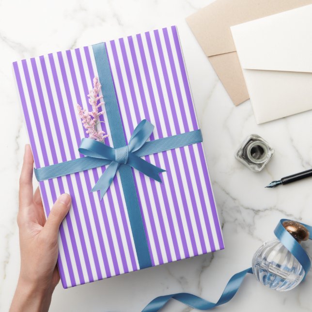 Amethyst lila & vita ränder presentpapper (Gifting)