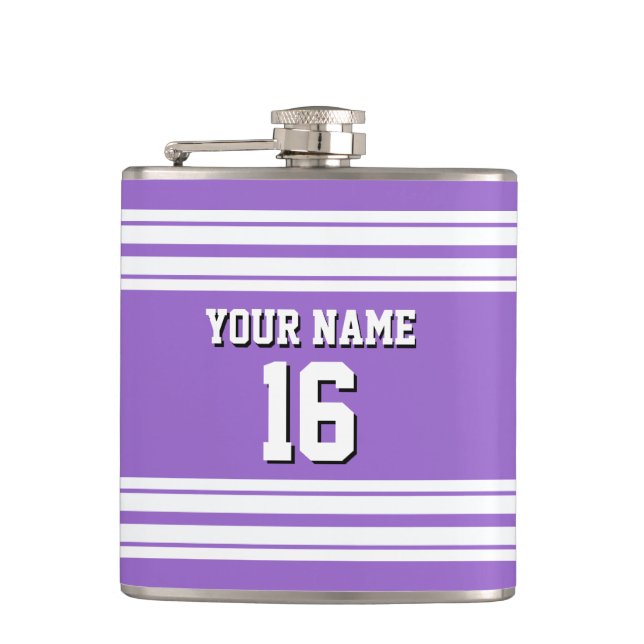 Amethyst Lila Wht Team Jersey Anpassningsbar Numbe Fickplunta (Framsidan)