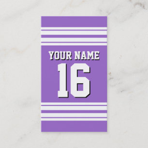 Amethyst Lila Wht Team Jersey Anpassningsbar Numbe Visitkort