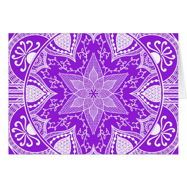 Amethyst Mandala Hälsningskort (Framsidan Horizontal)