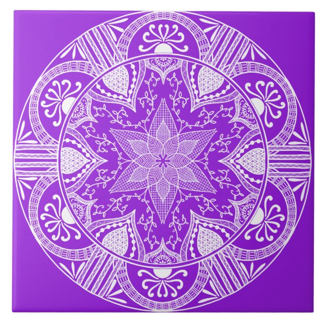 Amethyst Mandala Kakelplatta (Framsidan)