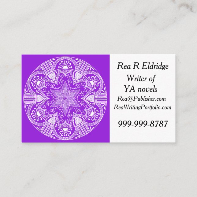 Amethyst Mandala Visitkort (Framsida)