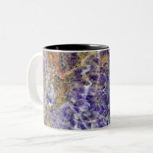 amethyst mineral för gem för sten för Två-Tonad mugg