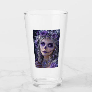 Amethyst Moon Calavera – Lila Alla själars dag Glaskopp
