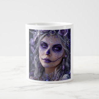 Amethyst Moon Calavera – Lila Alla själars dag Jumbo Mugg