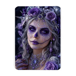 Amethyst Moon Calavera – Lila Alla själars dag Magnet