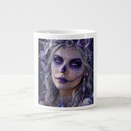 Amethyst Moon Calavera – Purple Day of the Dead Jumbo Mugg