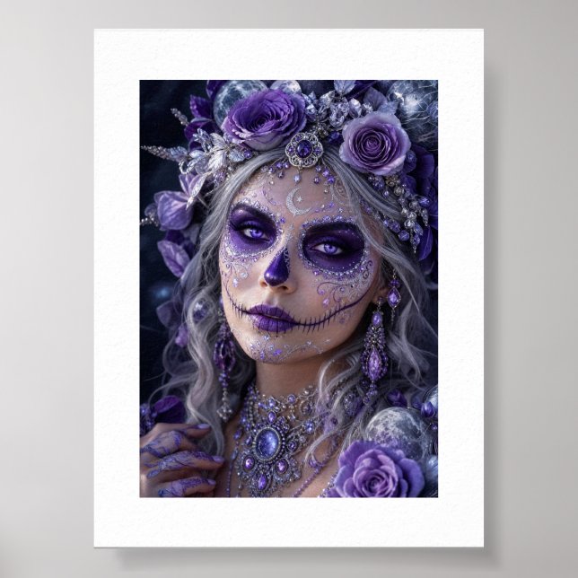 Amethyst Moon Calavera – Purple Day of the Dead  Poster (Framsidan)