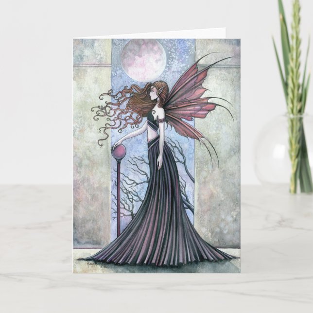 Amethyst Moon Fairy Greeting Card Kort (Framsida)
